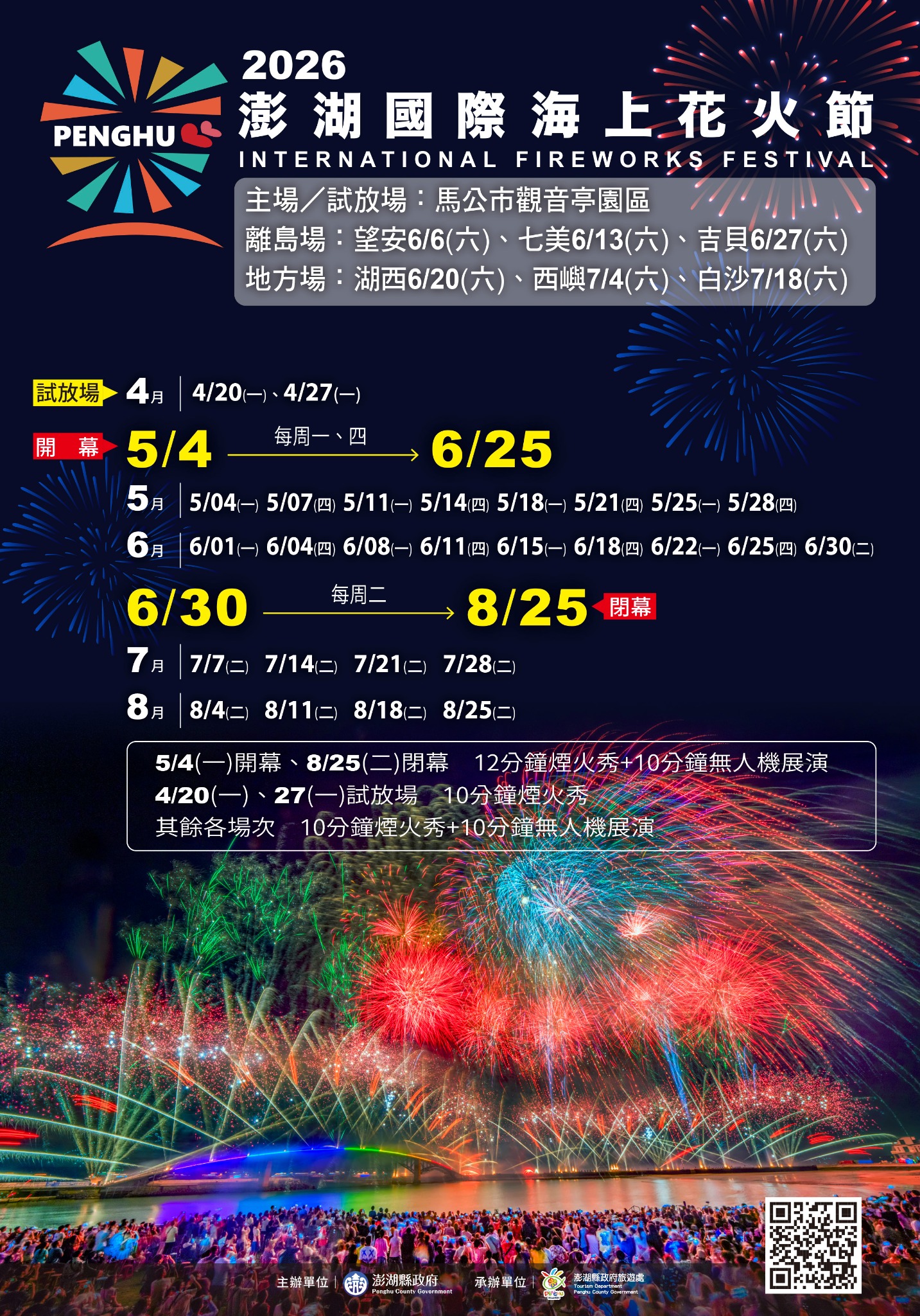2026 澎湖國際海上花火節日期資訊海報